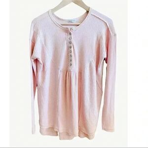 Sweet Romeo Long Sleeves Women's Blush Blouse SZ S